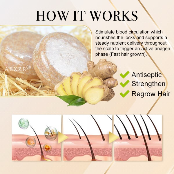 Aexzr® Ginger Hair Regrowth Shampoo Bar