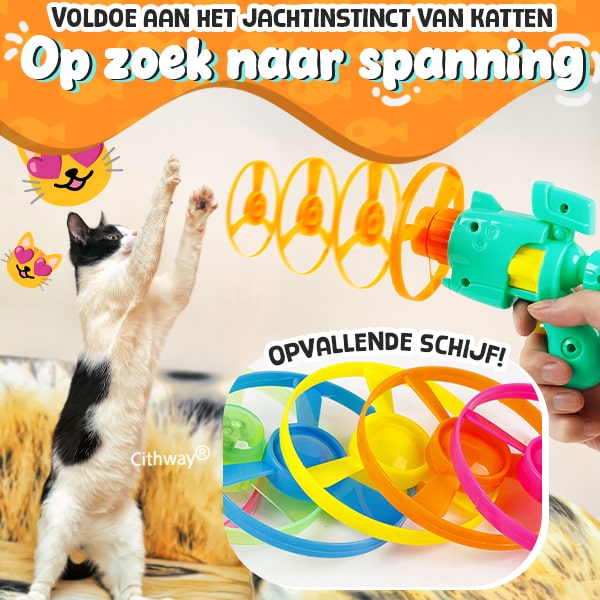 Cithway® Verlichte vliegende schijf-werper kattenspeeltje