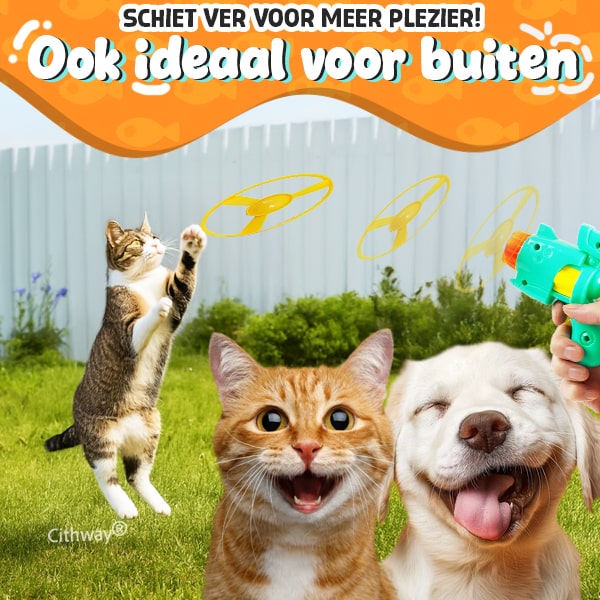Cithway® Verlichte vliegende schijf-werper kattenspeeltje