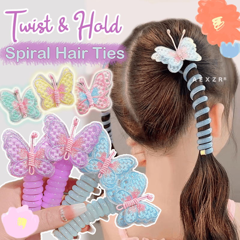 Aexzr® Twist and Hold Telephone Wire Hair Tie ( Set of 2 )