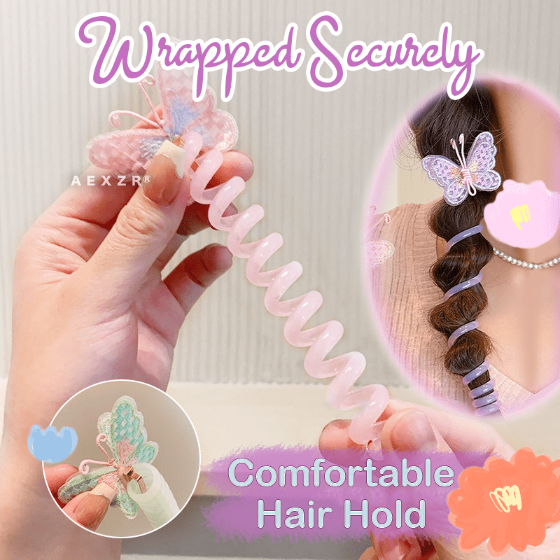 Aexzr® Twist and Hold Telephone Wire Hair Tie ( Set of 2 )