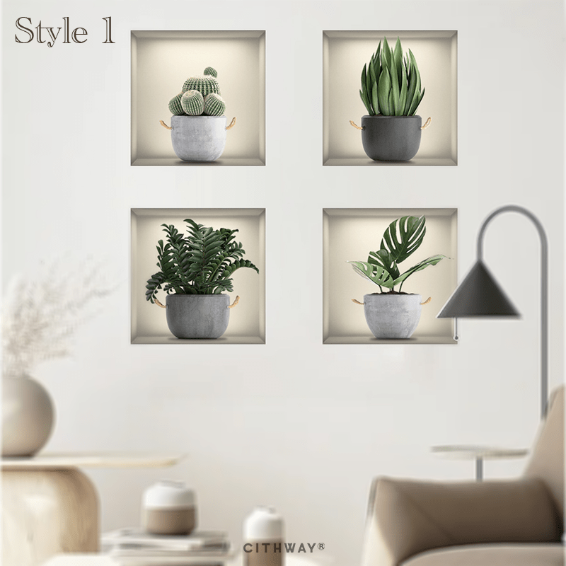 Cithway® Self-Adhesive 3D Plant Wall Stickers
