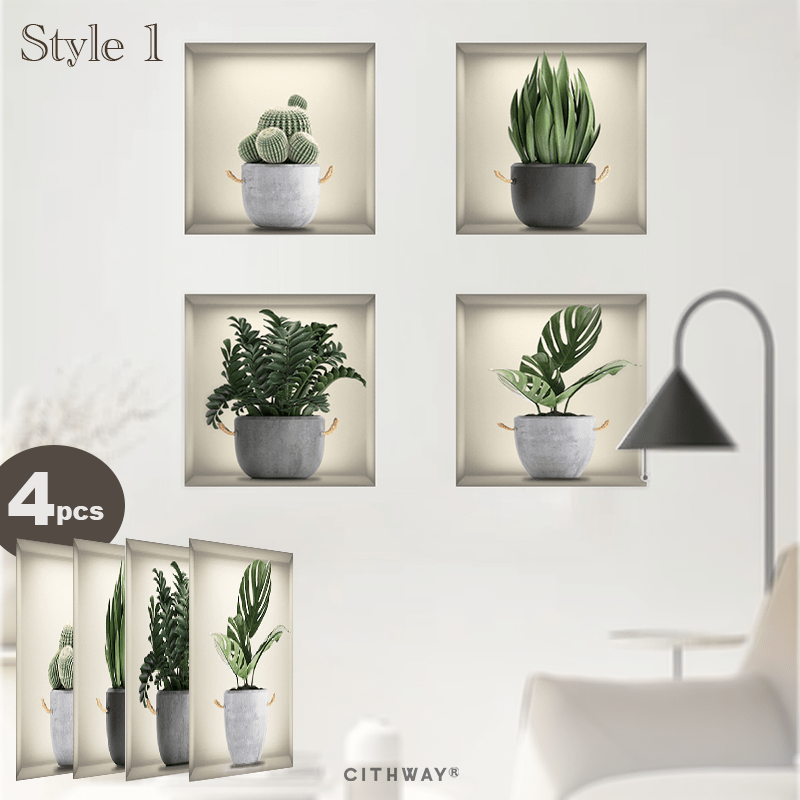 Cithway® Self-Adhesive 3D Plant Wall Stickers