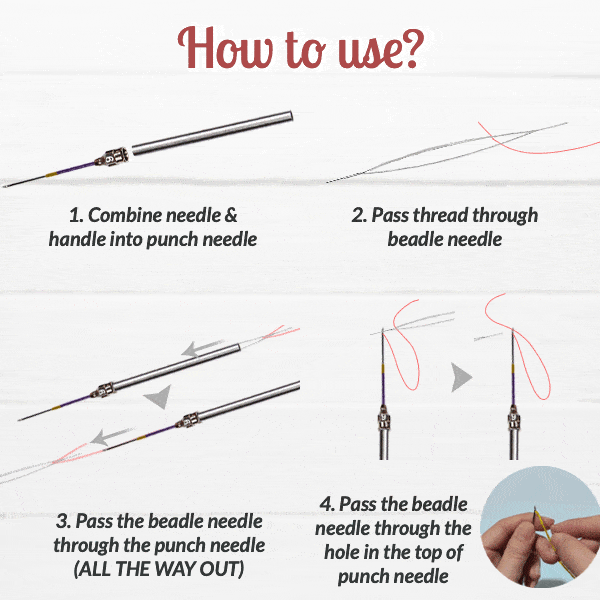 EasyStitch Embroidery Stitching Punch Needles (Set of 7)